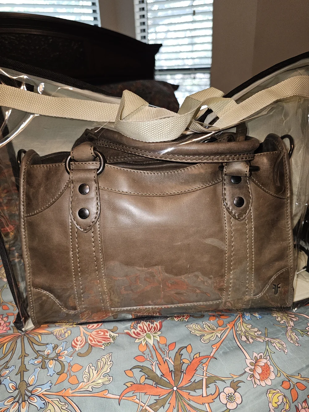 Frye Brown Leather Satchel Bag
